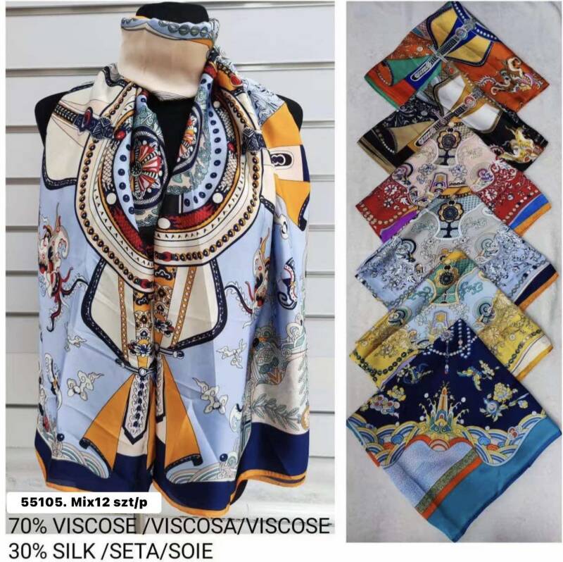 Szaliki damskie Roz Standard, Mix Kolor Paczka 12 szt 1